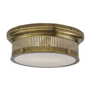 Visual Comfort by Chapman & Myers Alderly Small Flush Mount Antique Brass/Glass